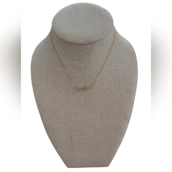 "Badass" Gold Minimalist Necklace with Dainty Pendant - Picture 3 of 4